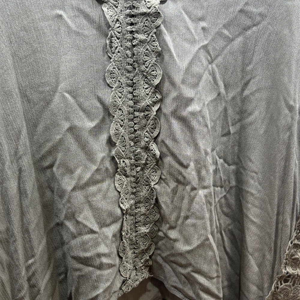 Sigrid Olive Green Lace Trim Tunic Top - Picture 4 of 8
